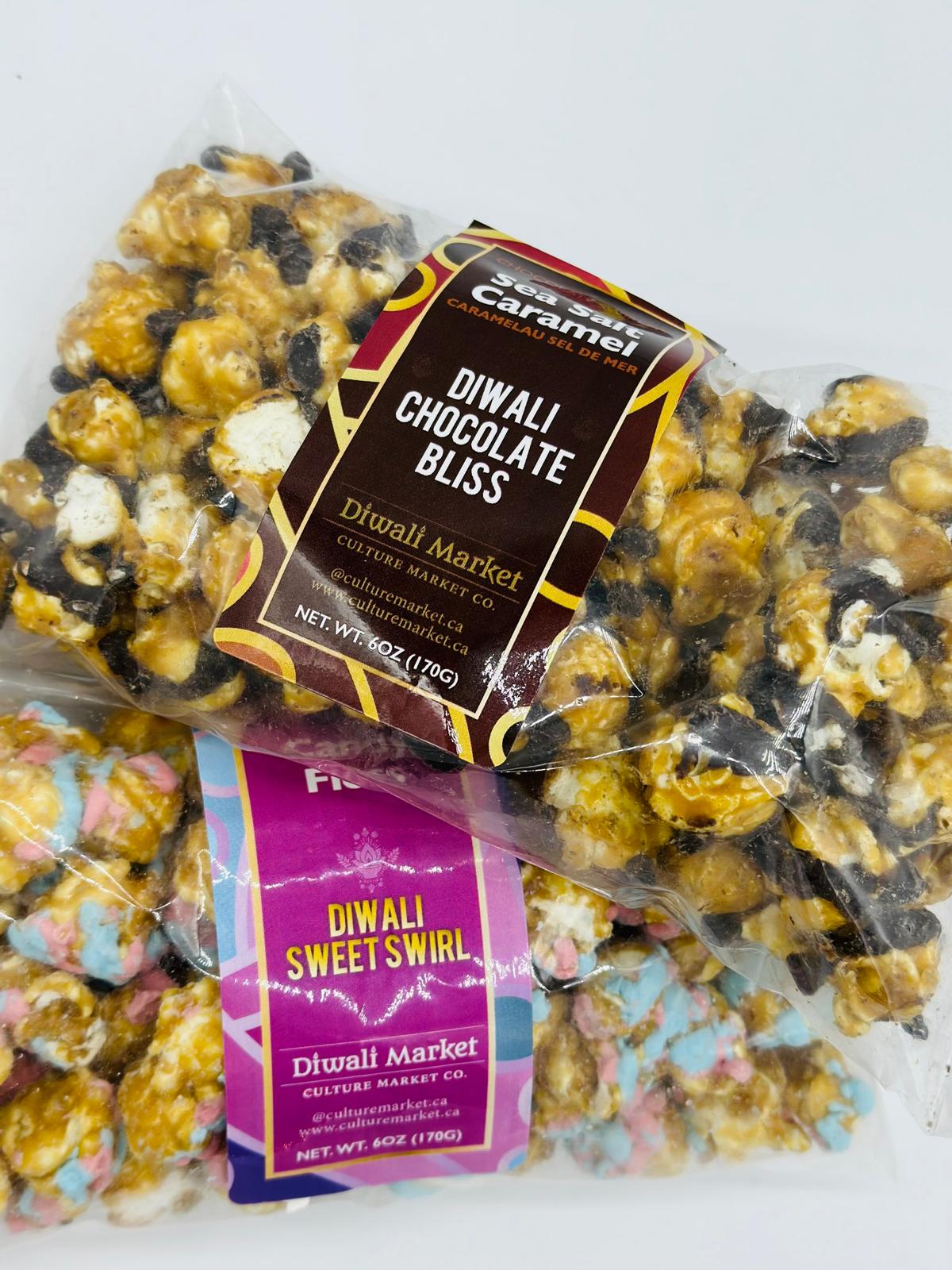 Diwali Themed Chocolate Drizzled / Roasted Nut  Caramel Popcorn